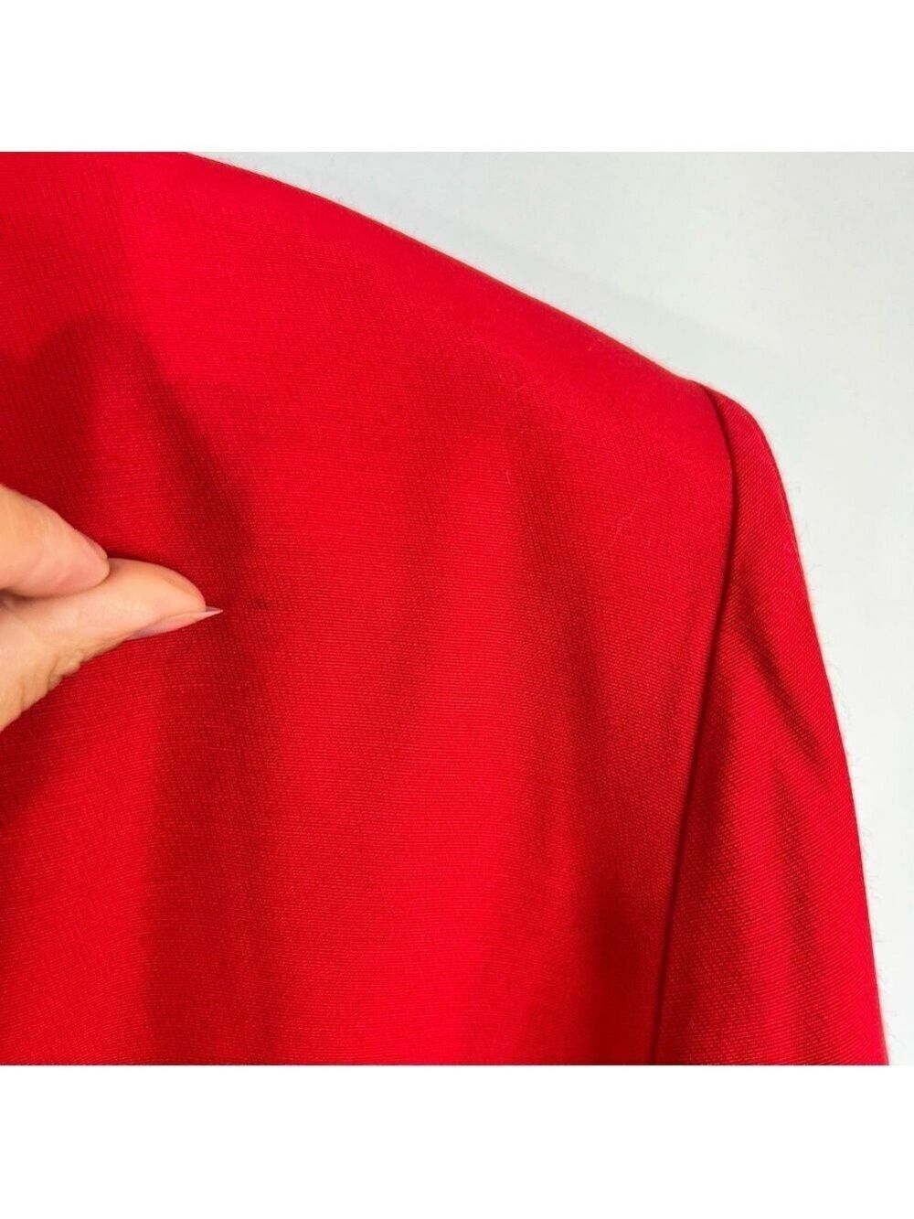 Vintage 80s Canadian made red black embroidered open cropped jacket blazer 14 - Picture 14 of 14